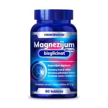 STRONG NATURE MAGNEZIJUM BISGLICINAT TABLETE 100 MG A60 STRONG NATURE MAGNEZIJUM BISGLICINAT TABLETE 100 MG A60